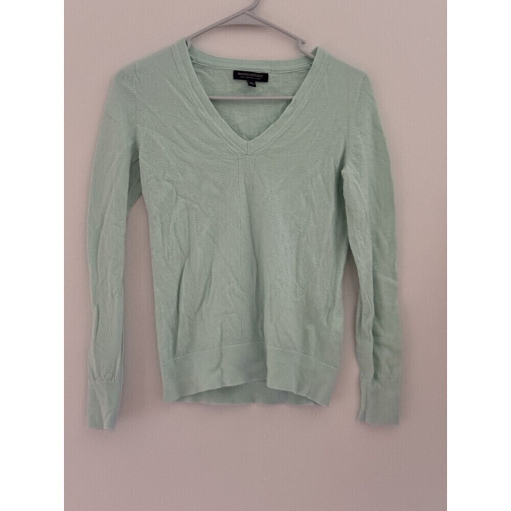 Banana Republic Women's Sweater Size S Light Green 100% Merino Wool Long Sleeve